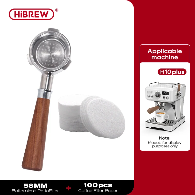 HiBREW Kaffee Bodenloser Siebträger 51MM 58MM Filterkorb Espressomaschine Barista-Werkzeug H10A H10B H7A H10 Plus
