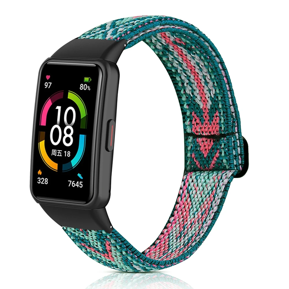 Neue elastische Nylonband für Honor Band 6 Frauen Männer weiche Armbanduhr Band Schleife für Huawei Band 6 6 Pro Verschluss Image