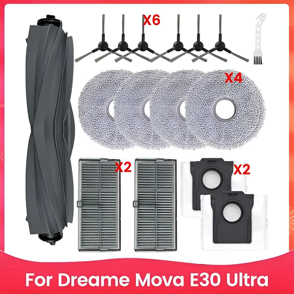 Dreame L10s Pro Ultra/ X30 Ultra/Mova E30 Ultra Hauptbürste Hepa-Filter Mopp Pad Lappen Tuch Ersatzteile Staubsauger Zubehör Image