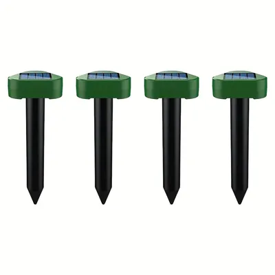 Mole Repellent Solar Powered 2PCS, Snake Repellent for Yard, Waterproof Ultrasonic Animal Repellent Outdoor
