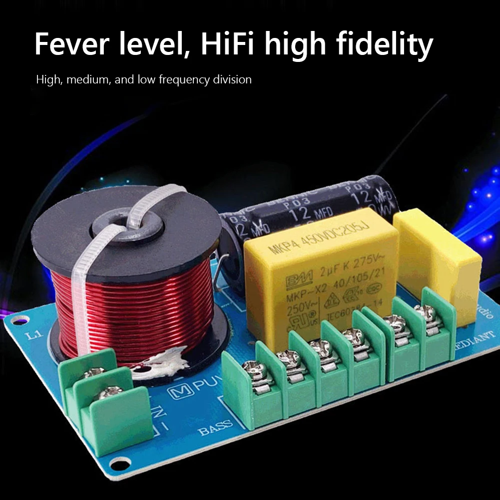 3-Wege-Lautsprecher, Frequenzteiler, Heimkino, Tanz-Audio, Hifi-Filter, Platine, Bücherregal, Audio für 3,5/4/4,5–8 Zoll Lautsprecher Image