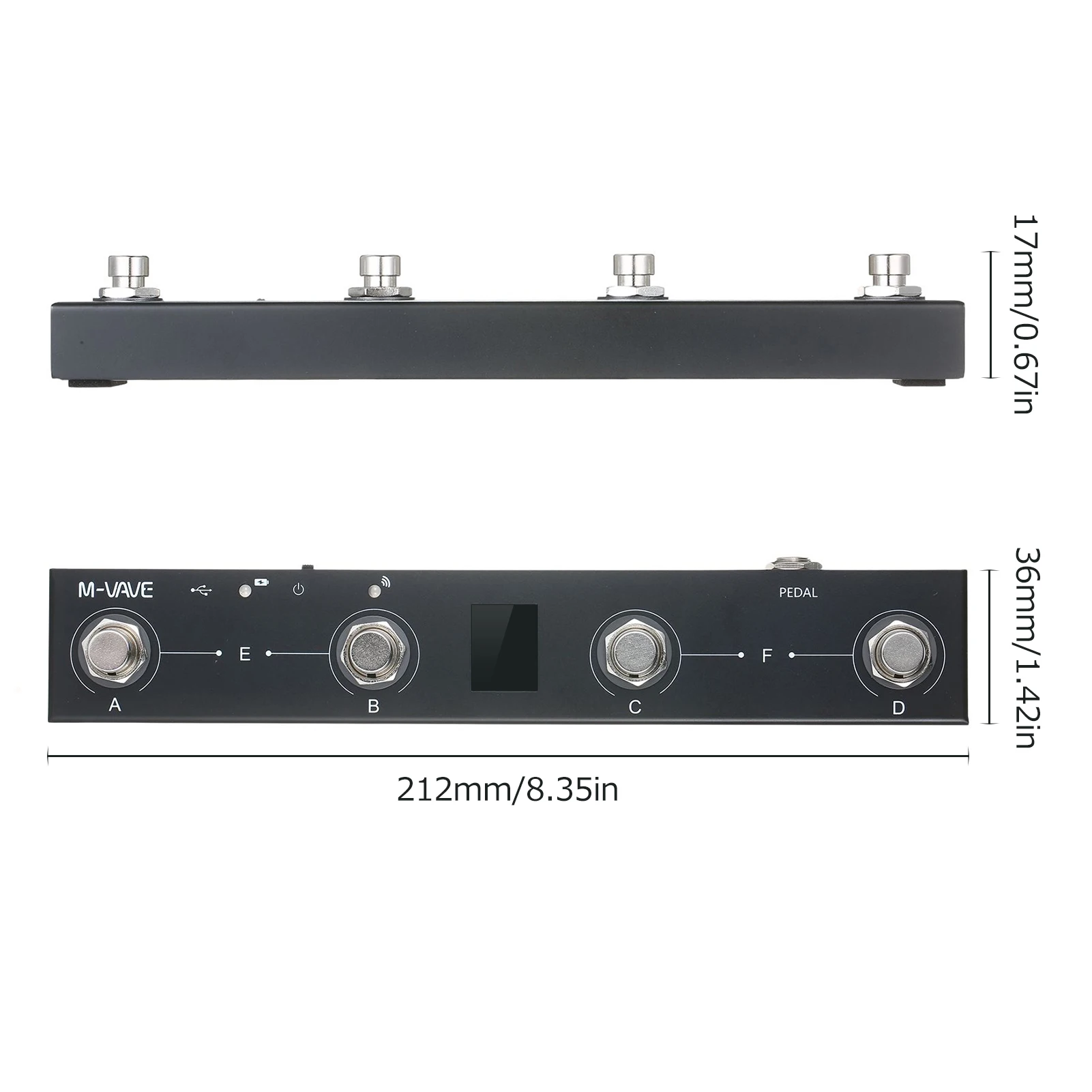 M-VAVE Chocolate Wireless MIDI Controller, wiederaufladbar, 4 Tasten, tragbarer MIDI-Fußsteuerung, Pedal, APP-Steuerung Image