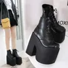 Große Schuhe 2025, modisch, neu, Hate Sky High, 17 cm, Bühne, DJ, Leistung, Damen, gleicher Nachtclub, grober Absatz, Stiefel 43