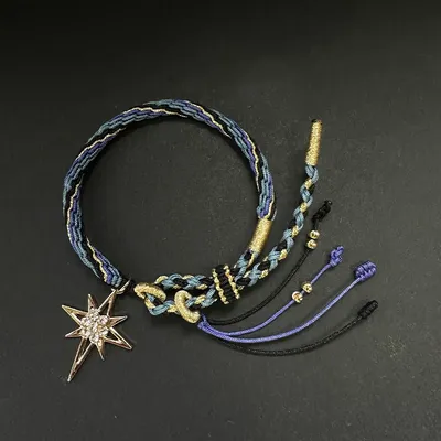 Genshin Impact II Capitano Cosplay Handseil Handgefertigte Webarmbänder Schmuck Spiel Handkette Zubehör Requisiten Geschenk Image