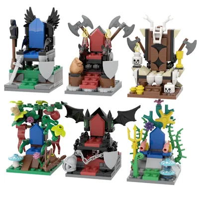 Kompatibel mit LEGO Medieval The Throne Of The Leader Bausteinen MOC Monster World Verschiedene Fraktionen Ziegelspielzeug Image