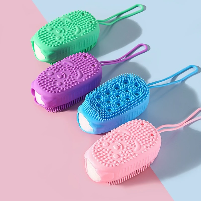 1/4 Stück Silikon-Duschbürsten – reinigen und massieren in einem, verbessern Sie Ihr Badeerlebnis, Massagebürsten | Ergonomisches Design Image