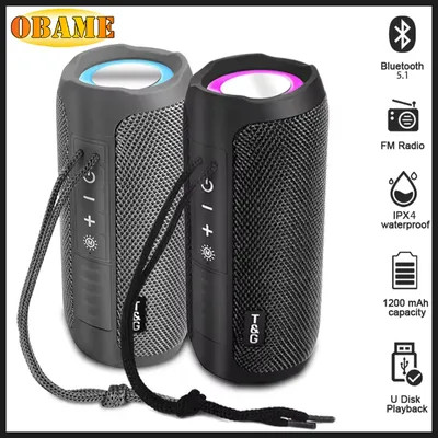 New TG227 Waterpro With Lamp Outdoor Portable Upright Wireless Compatible Speaker Music Player Support TF FM Radio Music Partys