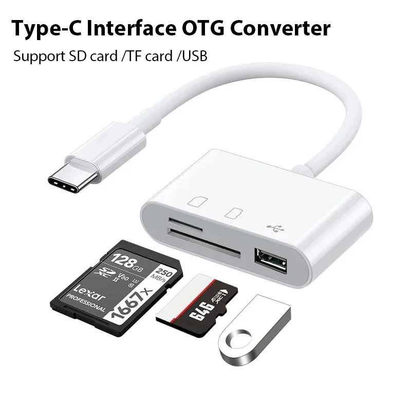 Typ-C-Kartenleser TF CF SD-Speicher OTG-Adapter für iPad Pro Huawei MacBook Samsung Xiaomi Compact Flash USB C Image