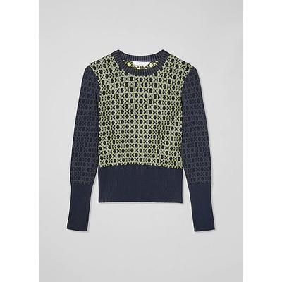 Gracie Green Logo Jacquard Slim Sweater, Green