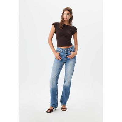 Stradivarius D98 straight-leg vintage effect jeans MEDIUM BLUE DENIM 14