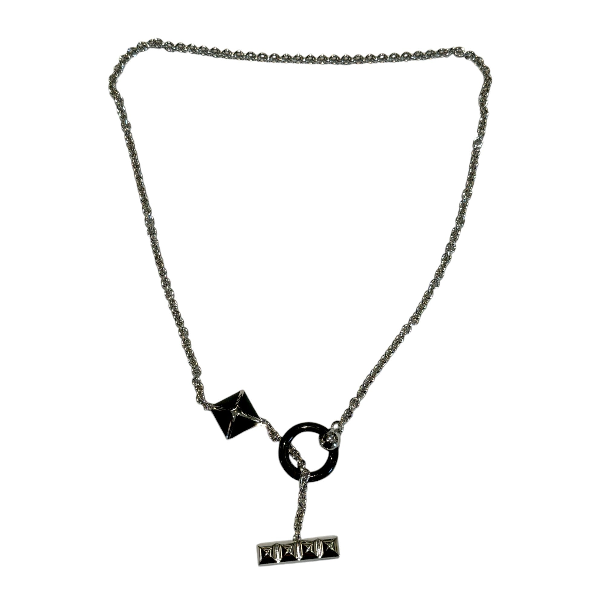 Hermes Pre-owned Mens Hermès Medor XO Necklace - '20s - Black Metal - One Size | Hermes Pre-owned Sale | Discount Designer Brands