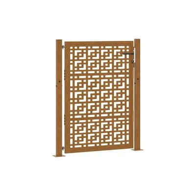 vidaXL Gartentor 105x130 cm Wetterfester Stahl Kreuz-Design Image