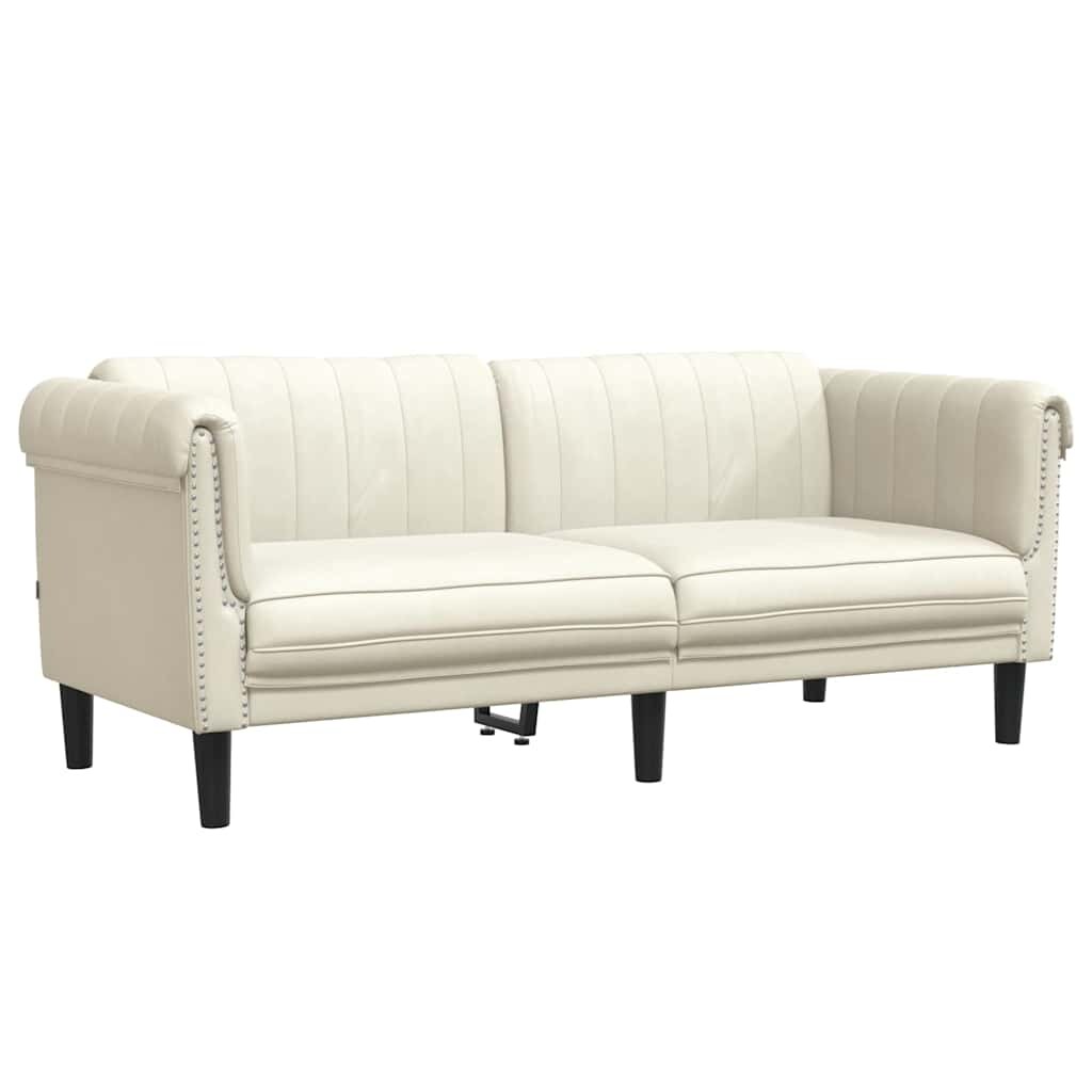 vidaXL Sofa 2-Sitzer Creme Samt Image