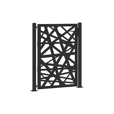 vidaXL Gartentor Schwarz 105x130 cm Stahl Lichtdesign Image
