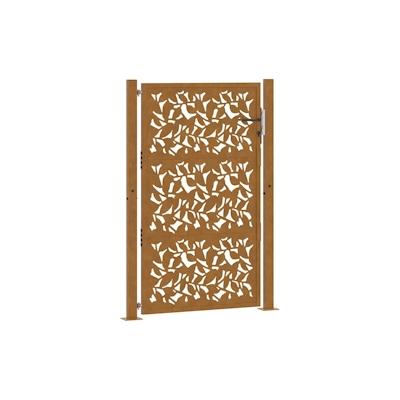 vidaXL Gartentor 105x155 cm Wetterfester Stahl Blatt-Design Image