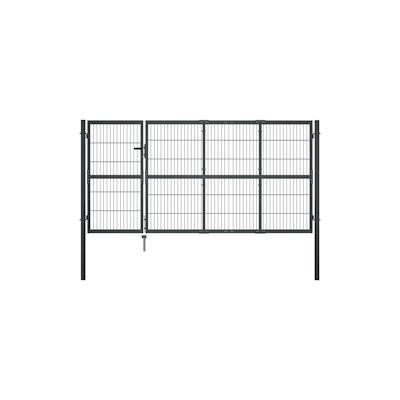vidaXL Gartentor mit Pfosten Stahl 350×120 cm Anthrazit Image