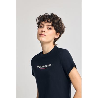 Basic-T-Shirt marineblau mit gummiertem Polo Club-Logo Image