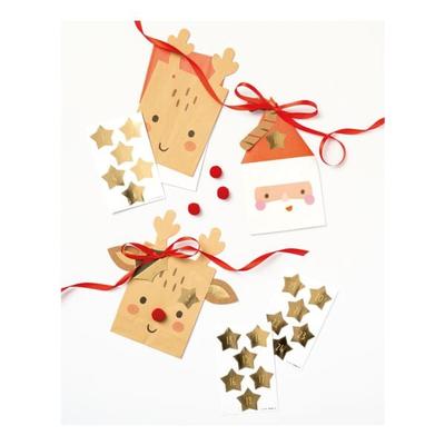 folia 24er-Pack Adventskalender-Sticker »Stars Gold« 29 Image