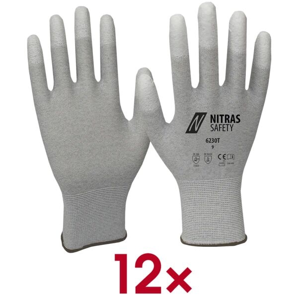 OTTO Office 12 Paar Montagehandschuhe »6230T« Größe M grau