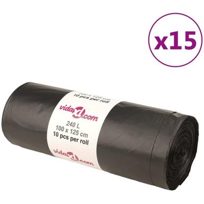 Müllsäcke 150 Stk. Schwarz 240 l - Vidaxl Image