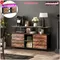 Anajqaqia Meuble TV LED 108 × 30 × 78 cm, meuble TV avec 4 tiroirs et compartiments de rangement pour salon et chambre