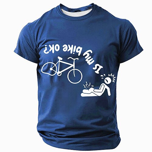 Männer Lustige Radfahrer 'Ist mein Fahrrad in Ordnung?' Grafik T-Shirt Kurzarm Image