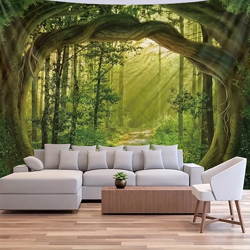 Tapisserie Banner Wandbehänge 森林 3D Schlafzimmer Wohnzimmer Wohnheim Dekorationen Wand Tür Hintergrund Image