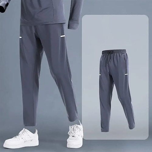 Herren Trainingshosen Sporthosen Hohe Taille Unterteile Fitnessstudio Athleisure Trainieren Herbst Winter Schnelltrocknend Atmungsaktiv Basketball Laufen Yoga Normale Passform Sportbekleidung Image