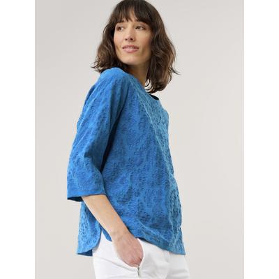 Walbusch Damen Jacquard Blusen-Shirt Blau Image