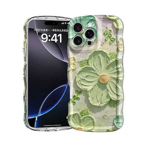 Handy Hülle Handyhüllen Für iPhone 16 Pro Max Plus 16 15 Pro Max Plus Rückseite Stoßfest Blumendruck TPU Image