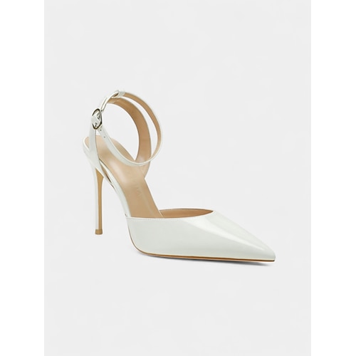 Damen-Slingback-Stilettos aus Lackleder in Nude – Pumps mit spitzer Zehenpartie und hohem Absatz für Cocktailpartys und elegante Abendlooks Image