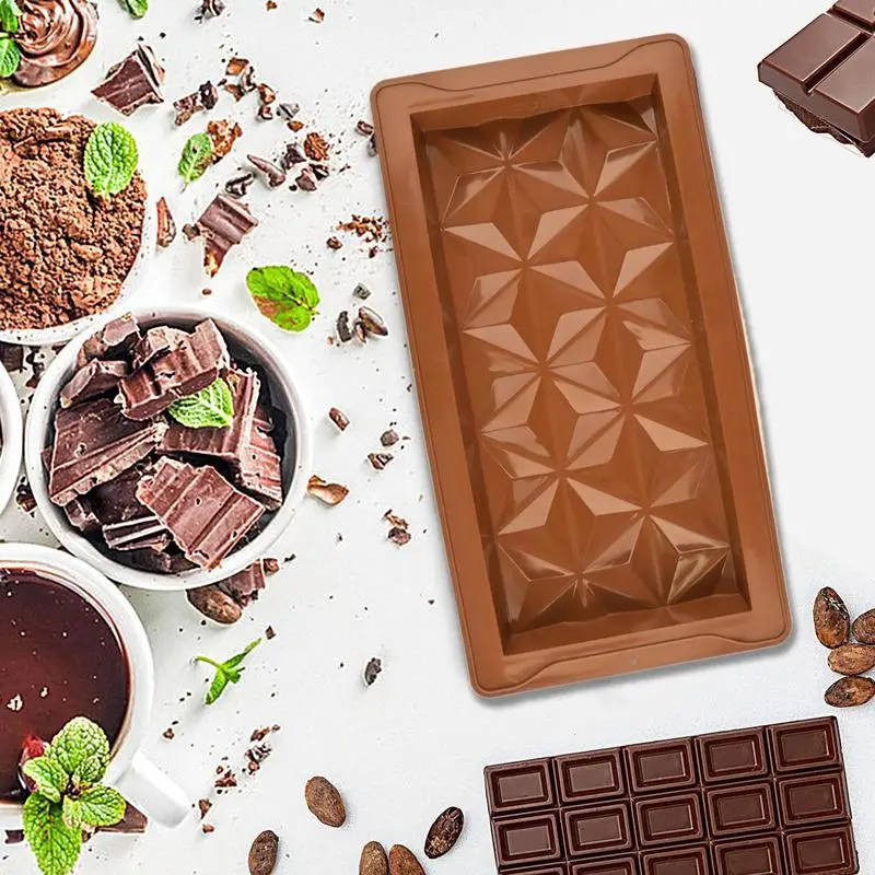 Schokoriegelform, wiederverwendbar, lebensmittelechtes Silikon, Schokoriegelform zum Backen, antihaftbeschichtete Süßigkeitenformen, dicke Schokoladenriegelform Image