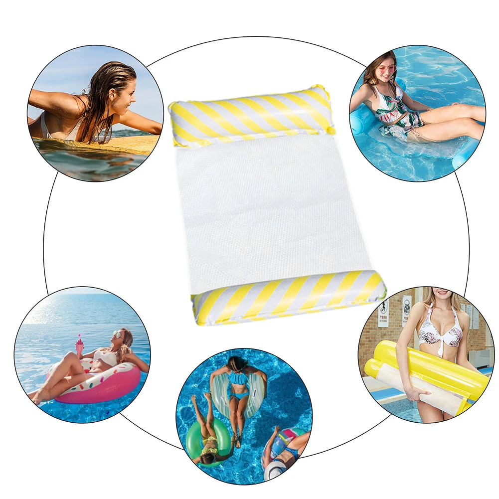 Schwimmende Wasserhängematte, Schwimmliege, aufblasbare Poolmatte, schwimmendes Bett, Stuhl, faltbares Bett, Schwimmluftmatratze, Poolzubehör Image