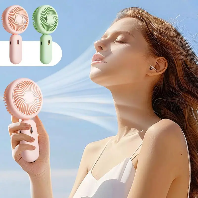 Mini-USB-wiederaufladbarer Handventilator, tragbarer Lüfter im Taschenformat, starker Wind, faltbar, 3 Geschwindigkeiten, leiser Mini-Ventilator, Luftkühler Image