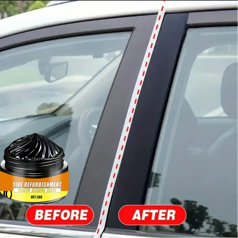 Reifenpflegewachs, Reparaturmittel aus Kunststoff und Gummi für alle Automodelle, wasserfeste Wartungs- und Reinigungscreme für Außenglanz Image