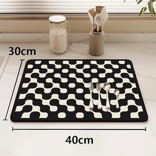 1pc Geschirr Abfluss Pad Haushalt Küche Arbeitsplatte wasserabsorbierend leicht zu trocknen Tassen Pad waschbar isoliert und trocken Mahlzeit Pad