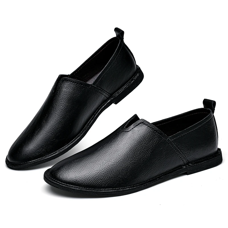 Große Herren-Loafer mit weicher Sohle im Retro-Stil, bequem und rutschfest, rein handgefertigt für Freizeit- und Business-Schuhe, Größe 38–47