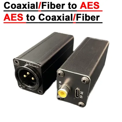 Coaxial /Optical Fiber To AES Digital Signal AES Input To Coaxial/fiber Output Isolation Transformer USB 5V Power Supply