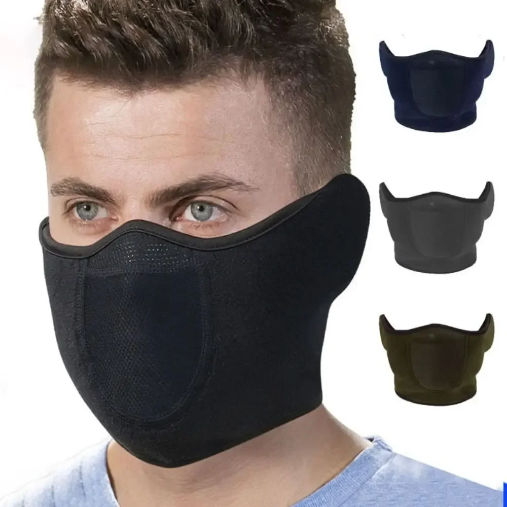 Winter Sturmhaube Fleece Wärmer Motorrad Gesichtsmaske Atmungsaktive halbe Skimaske Schal Motorrad Radfahren Fahrrad Biker Maske Image