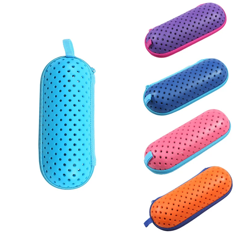 Aufbewahrungsbox für Schwimmbrillen, EVA-Brillen-Organizer, leicht, vielseitig einsetzbar, aushöhlen, atmungsaktiv, rundes Loch, Schwimmbrillenetui Image
