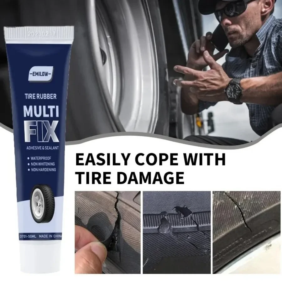 Universal Tire Repair Glue, Tire Sealant, Car Tire Repair Gel Tire Repair Gel Rubber Adhesive Not Corrosive Tire Scratches Crack