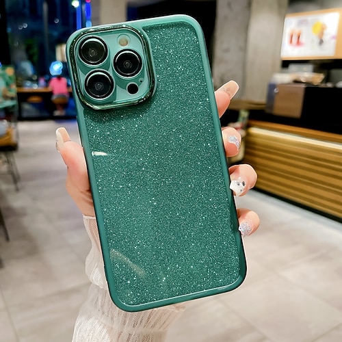 Handy Hülle Handyhüllen Für iPhone 17 Pro Max 17 Air 16 15 14 Pro Max Plus 16e 13 Pro Max Rückseite Bling Glitzer glänzend Stoßfest Farbverläufe Silikon Image