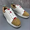 Gelbe runde Zehennieten flache Sohle Sportschuhe Damen Herren Schlangenmuster Leder Designer-Stil Turnschuhe weiblich männlich Zapatillas