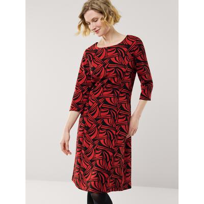 Walbusch Damen Softjersey-Jacquardkleid Rot grafisch Image