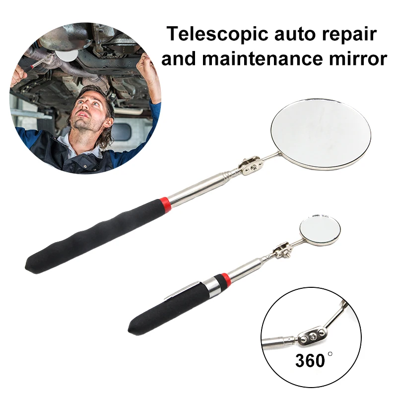 Detection folding mirror 360 degree rotating reflector universal auto repair tool accessory telescopic bottom inspection mirror