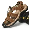 Echtes Leder Männer Sandalen Sommer Strand Schuhe Outdoor Mann Leder Sandalen Mode Herren Casual Schuhe Römische Schuhe Plus Größe 38-48