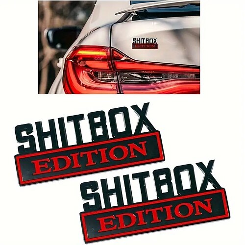 2 lustige Auto-Embleme in 3D – cooler ABS-Kotflügel-Ersatzaufkleber, kompatibel mit den meisten Autos, LKWs und SUVs