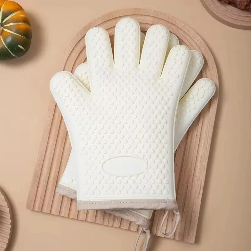 1 stücke Anti-verbrühen Verdickte Silikon Handschuhe Hitzebeständige Mikrowelle Backen Handschuhe BBQ Handschuhe Anti-slip Wärmedämmung Handschuhe Image