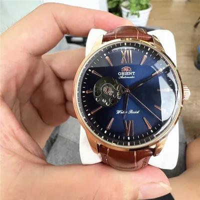 Orient Double Lion Classic Watch Series Refurbished Second Hand Automatic Mechanical Skin Watch Hollow Men's Watch RA-AG002