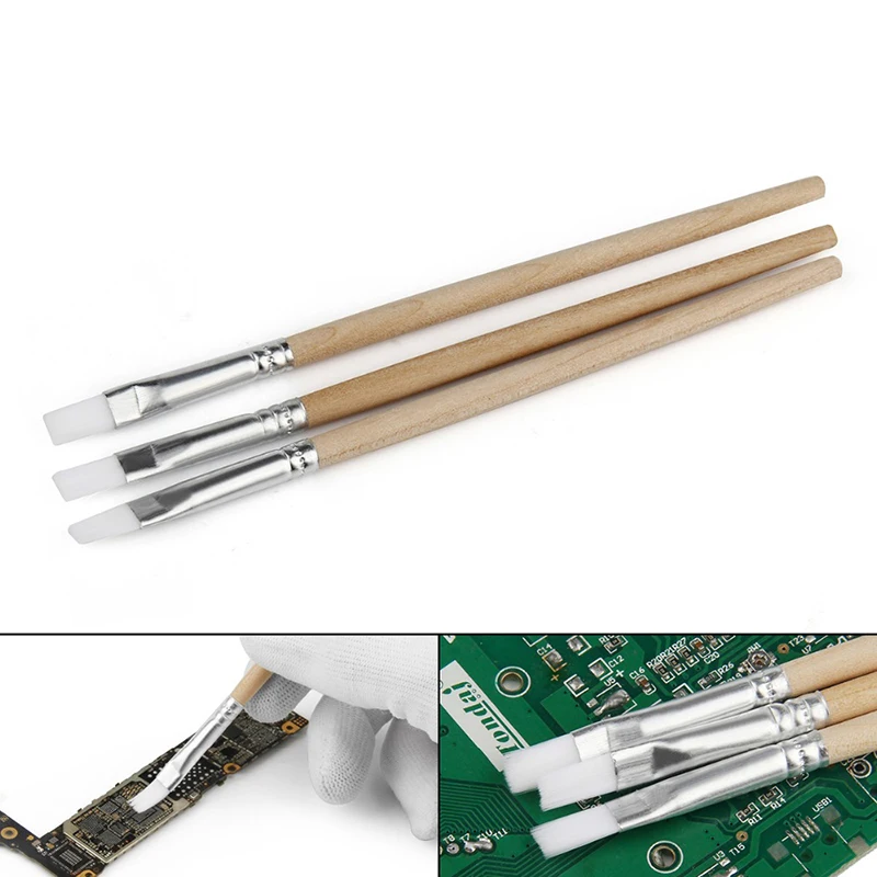 Soft Nylon BGA Solder Flux Paste Brush Cleaning Tools for Mobile Phone PC Tablet Motherboard Soldering Rework Tools